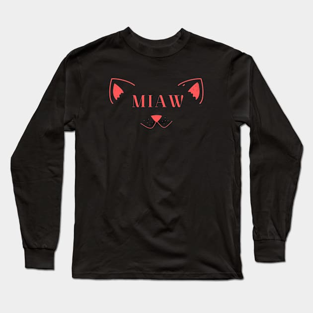 Cat Miaw Long Sleeve T-Shirt by 29 hour design